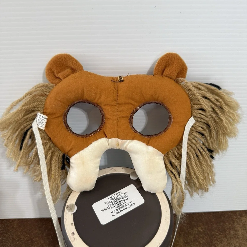 LION‎ Face Mask Plush Ties Halloween Vintage Applause EUC - Picture 2 of 3